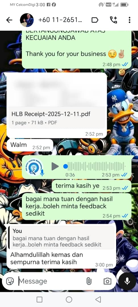 Testimoni WhatsApp pelanggan 6