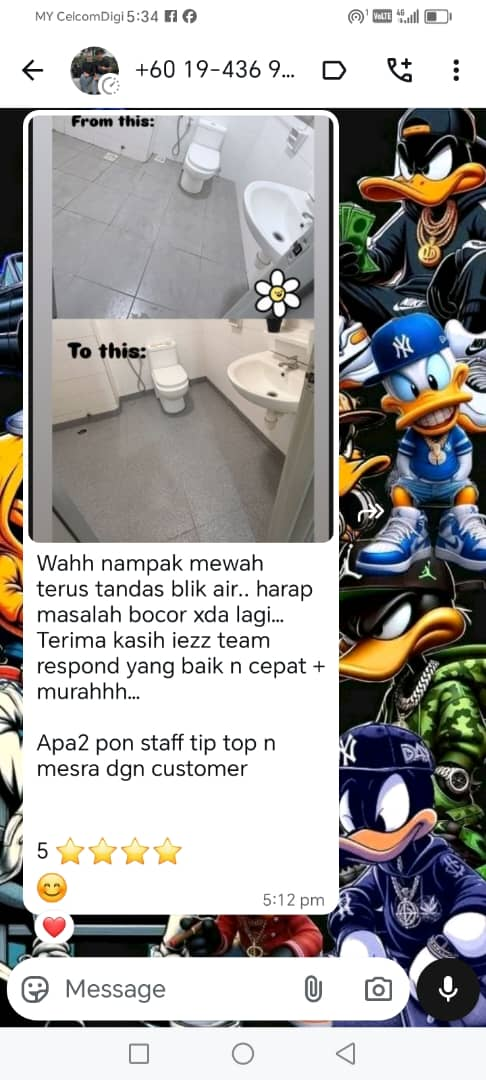 Sebelum & selepas — Tandas Rumah Teres — Bukit Beruang