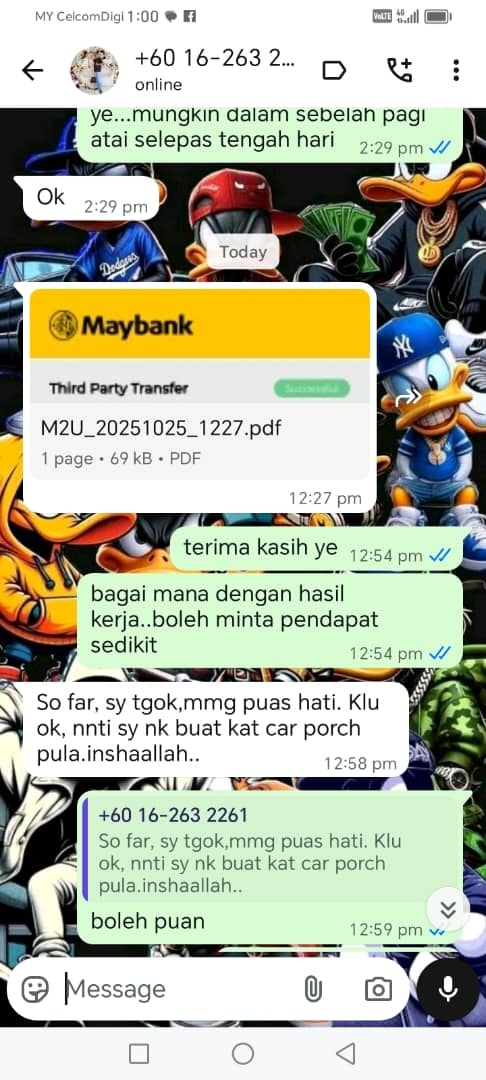 Testimoni WhatsApp pelanggan 3
