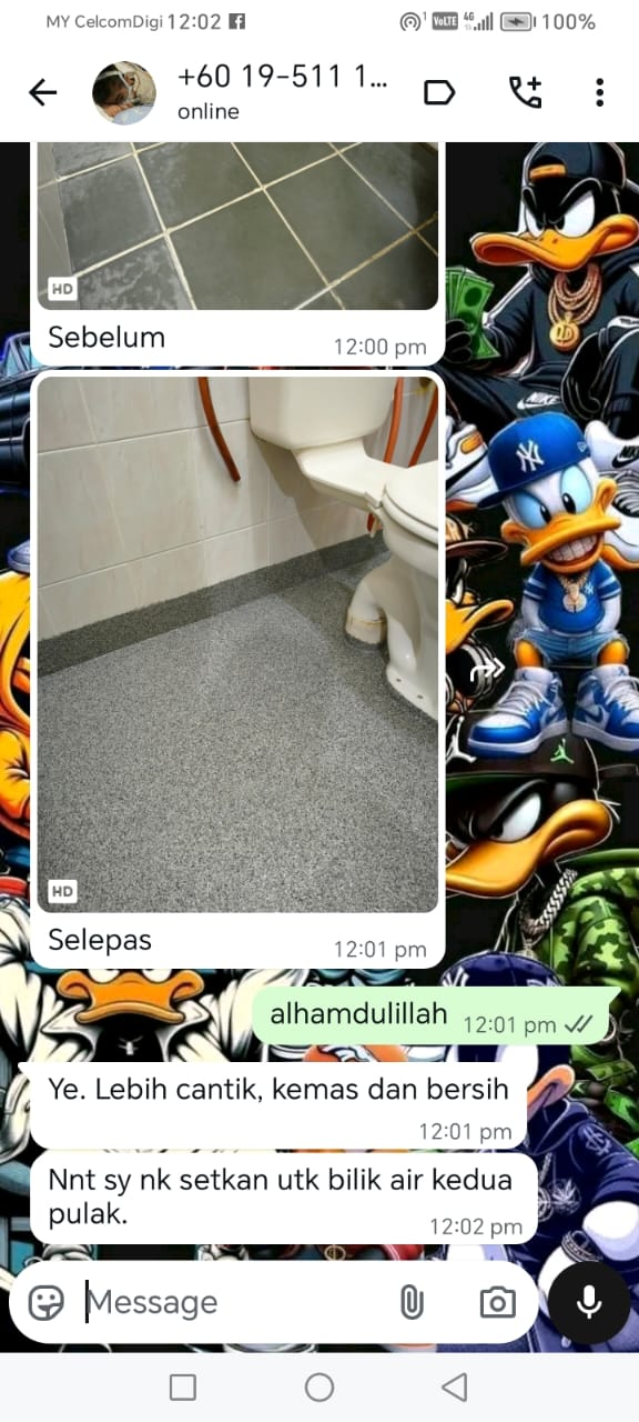 Sebelum & selepas — Tandas Master — Ayer Keroh